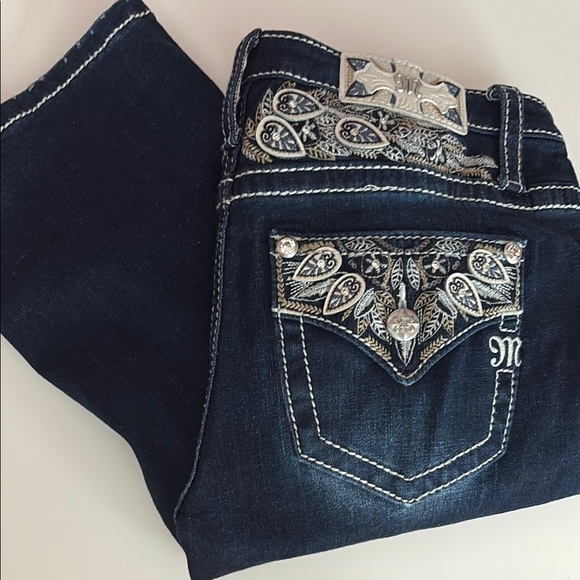 Miss Me Denim - Miss Me Blue Boot Cut Jeans with Embellishments